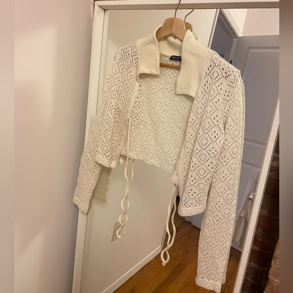 nasty gal crochet cardigan